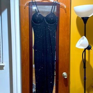 Black shining dress